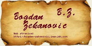 Bogdan Zekanović vizit kartica